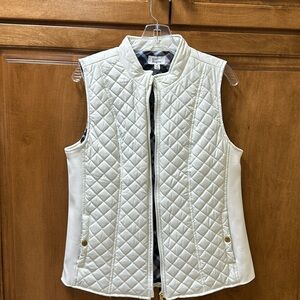White quilted vest